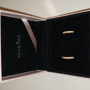 Pandora Sparkle and Hearts Hoop Earrings